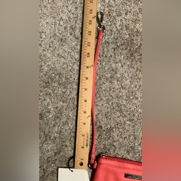 Calvin Klein, Sm. Coral & Silver Leather wristlet. Never been used! NWT - Picture 9 of 10